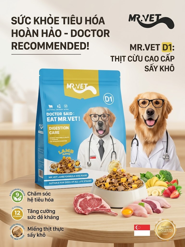 Hạt MR.VET D1 Vị Thịt Cừu 1.4kg