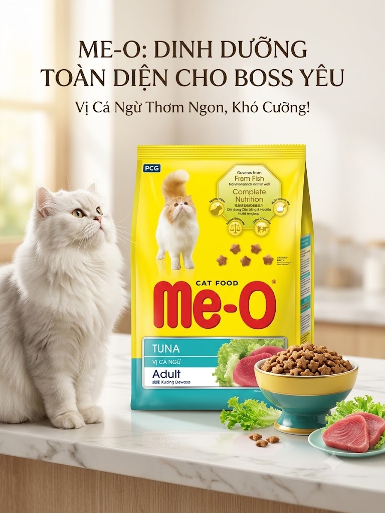 Thức Ăn Cho Mèo Trưởng Thành Me-O Vị Cá Ngừ 1.2kg