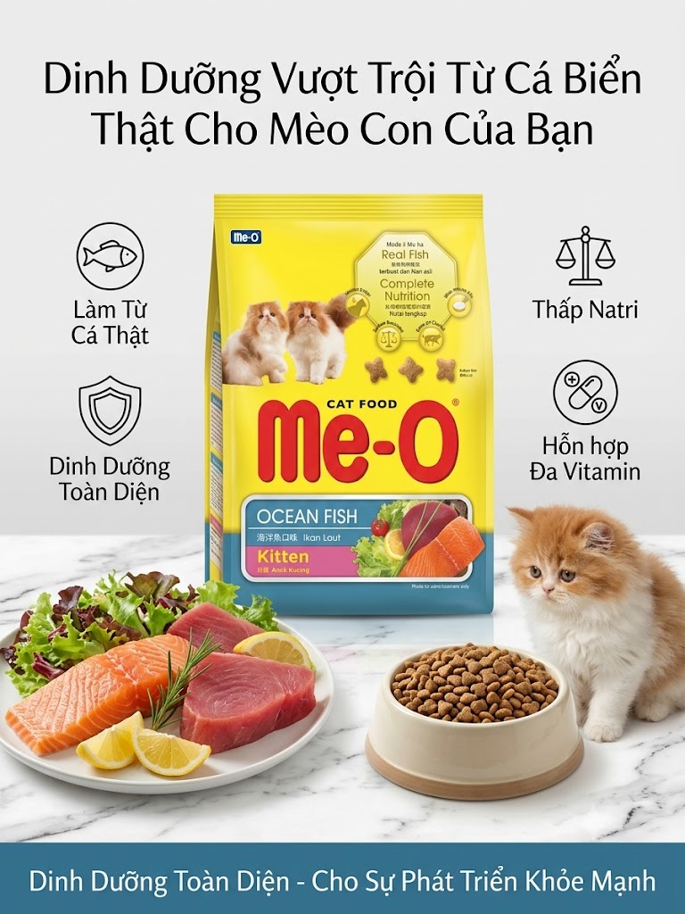 Me-O Kitten Ocean Fish gói 400g